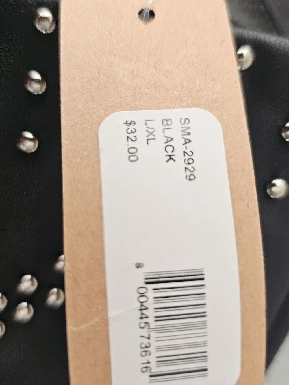 NWT STEVE MADDEN Black Faux Leather Womens Gloves With Silver Stud Designs